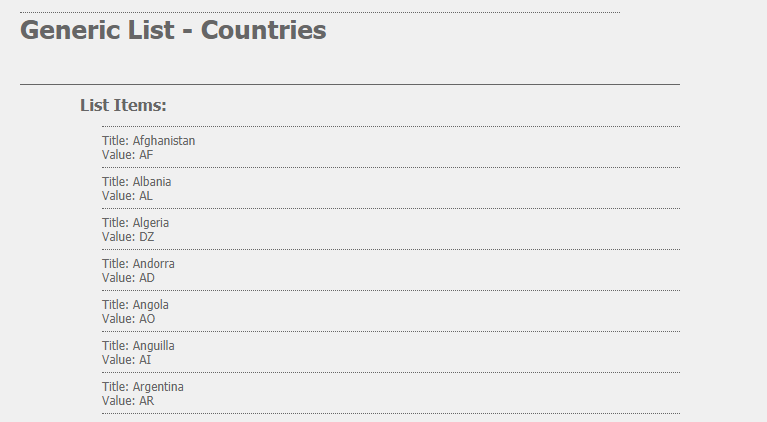 The example of ACS AEM Commons Generic Lists