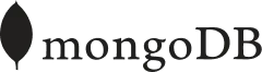 MongoDB logo with stylized leaf icon and text.