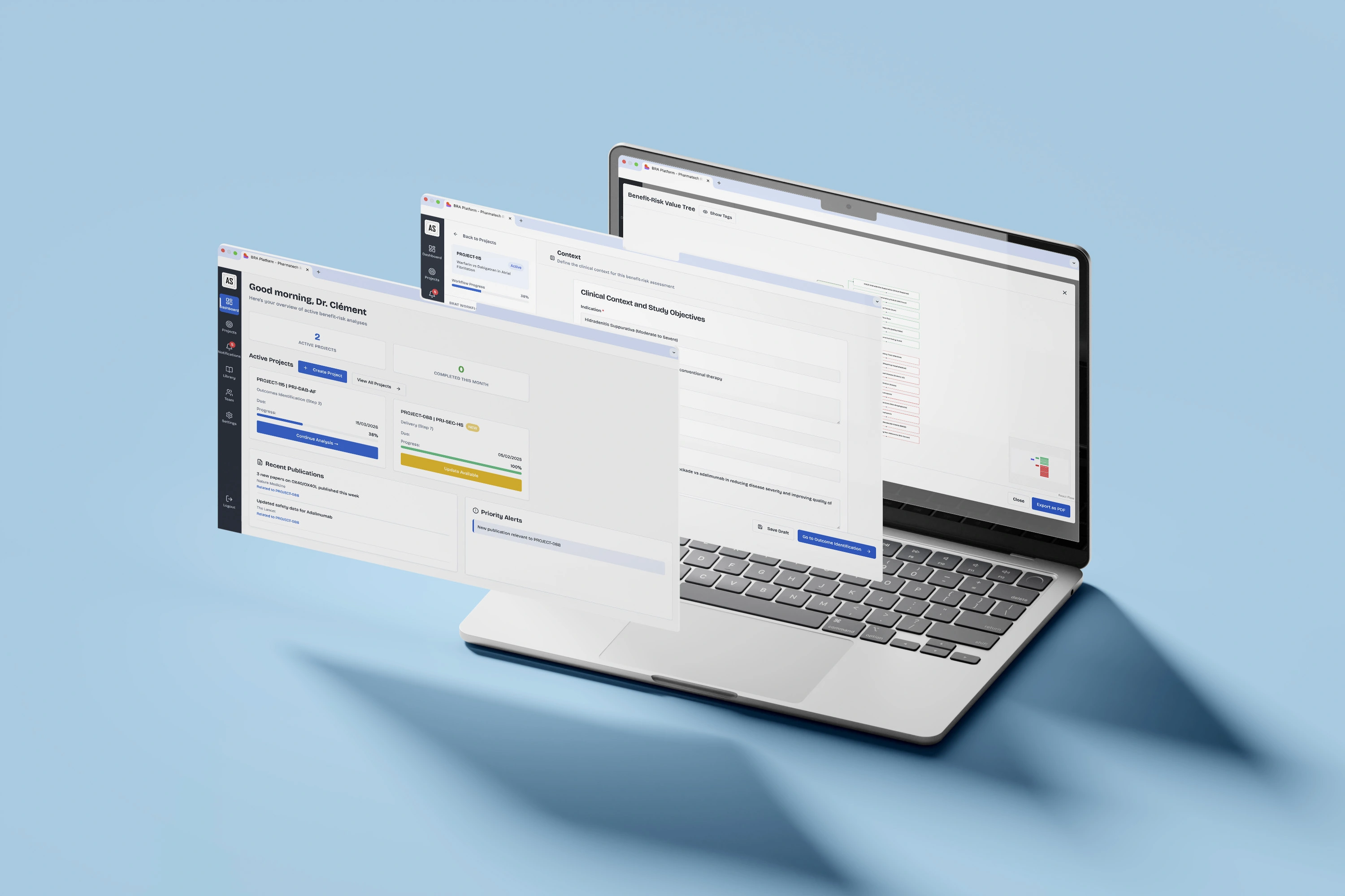 Aperçu de l'interface de la plateforme ArcaScience