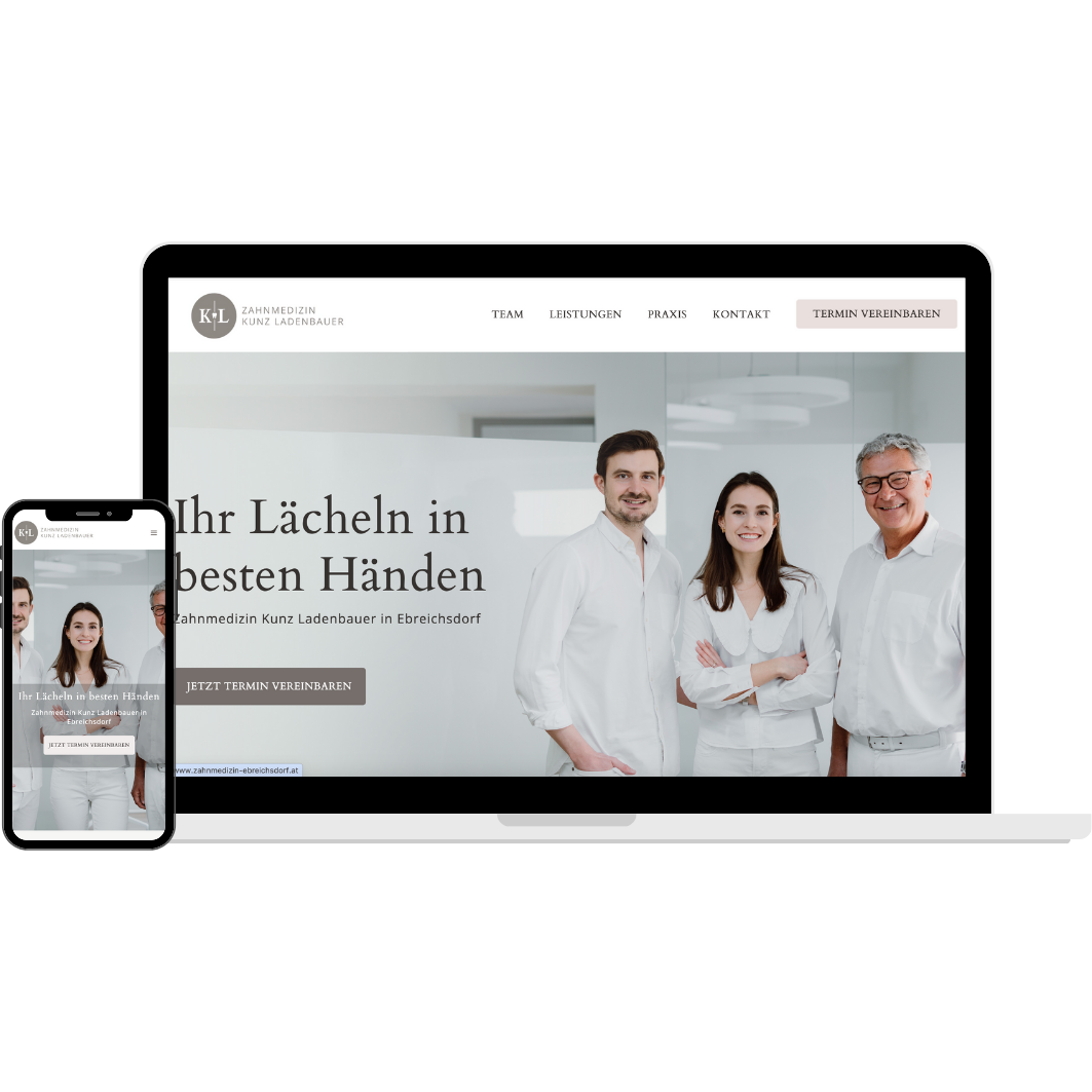 Laptop und Smartphone Mock Up von Kunz Ladenbauers Website