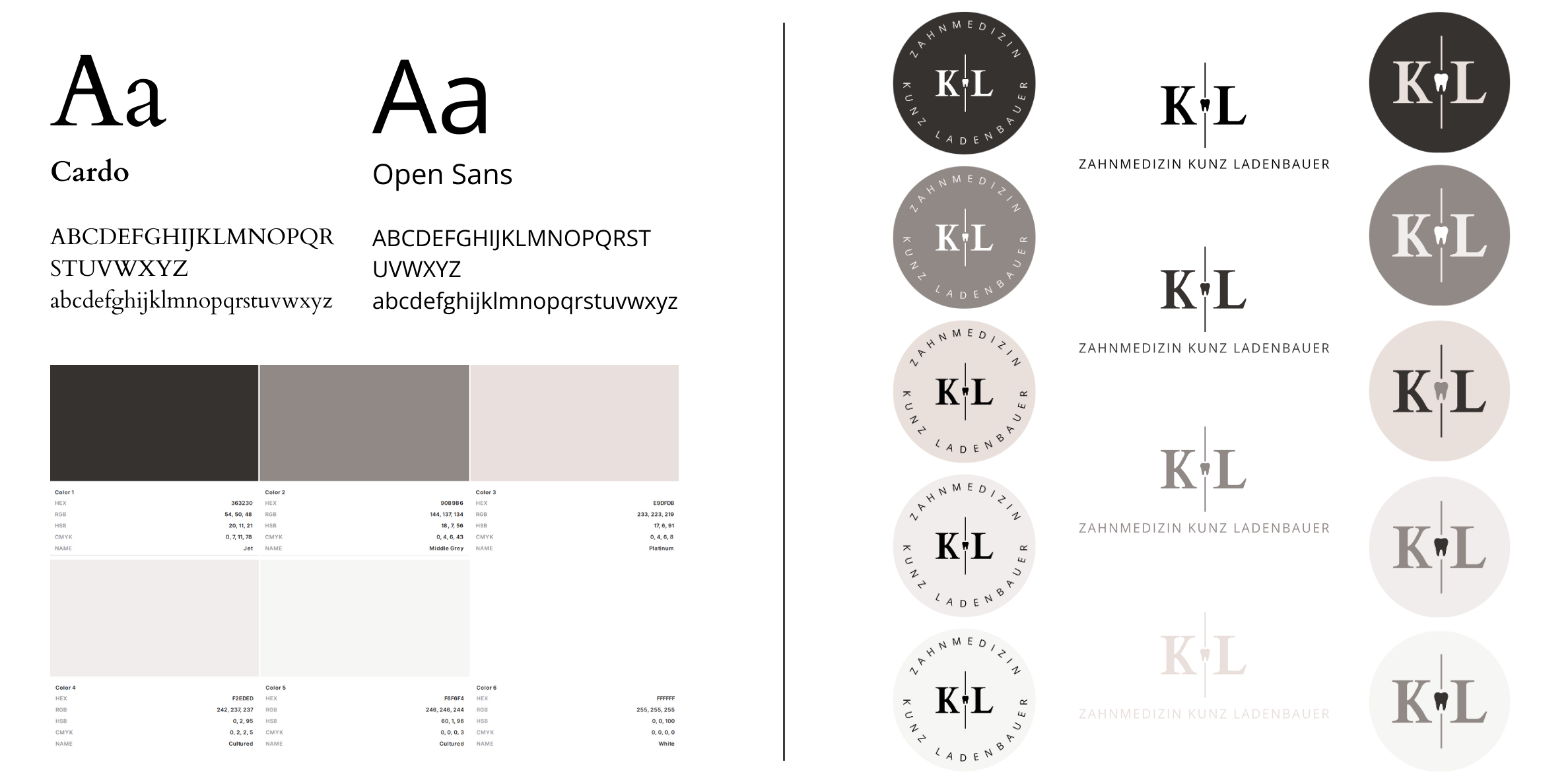 Markenidentität Zahnärzte Kunz Ladenbauer