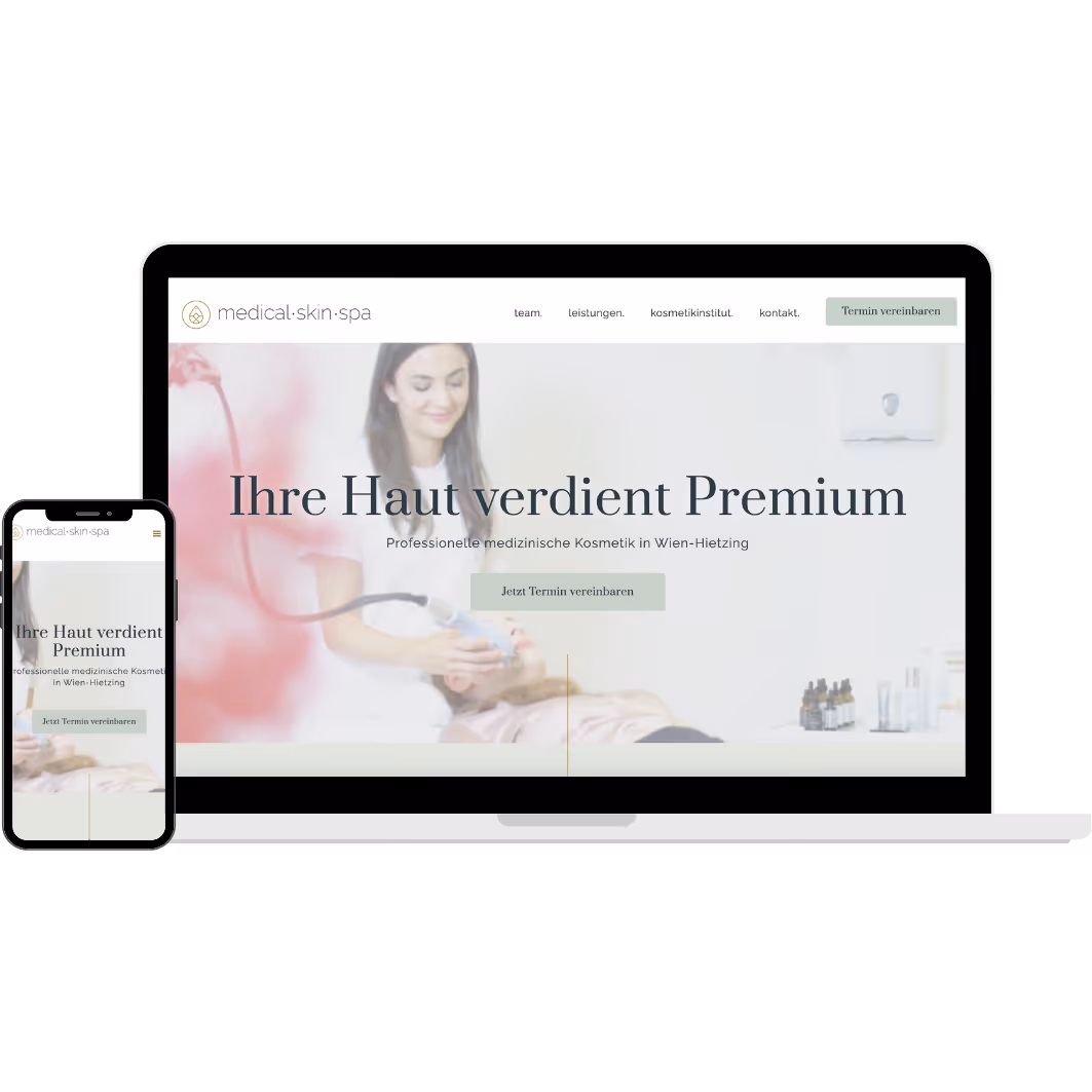 Laptop und Smartphone Mock Up von Medical Skin Spas Website