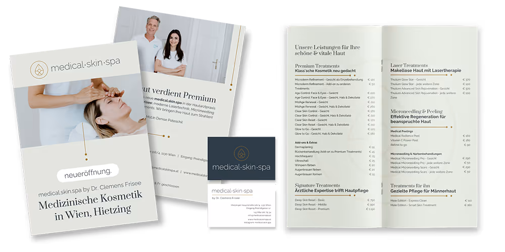 Werbematerialien Medical Skin Spa