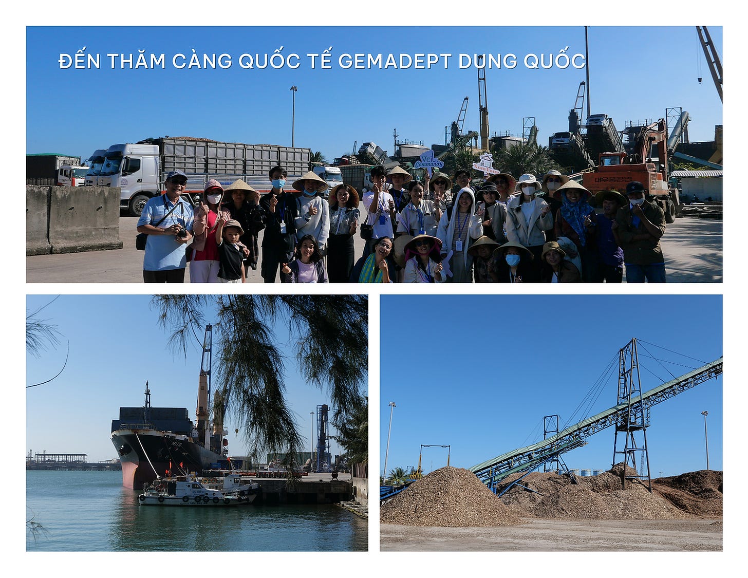 In Hòa Bắc, we learned about the current situation where many local residents plant acacia trees on natural forests—one of the main causes of deforestation, landslides, and soil erosion in the area. At first, we didn’t fully understand why people chose to plant acacia and what it was used for. However, as we observed numerous trucks continuously transporting wood chips (the processed product made from acacia trees) to the port, we realized that this was a major export product, primarily used for paper production abroad.