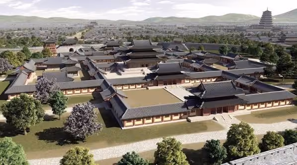 Silla Royal Palace Wolseong, 3D restoration 'Wolseong' is the thousand-year-old palace of Silla, recorded in history books as the place where the 'king' lived until 935, when Silla fell.