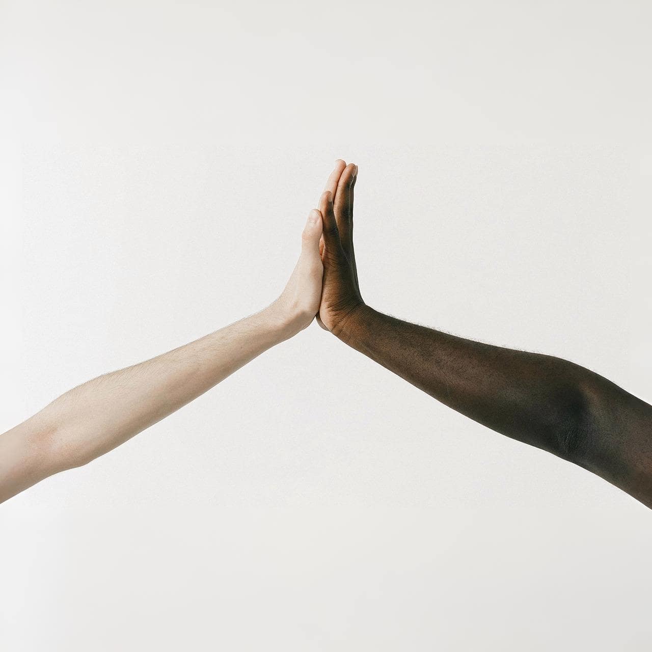High Five Against White Background