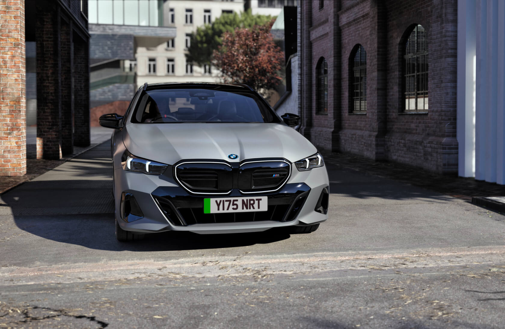 Front view of a parked grey BMW, illustrating BMW GAP Insurance protection.