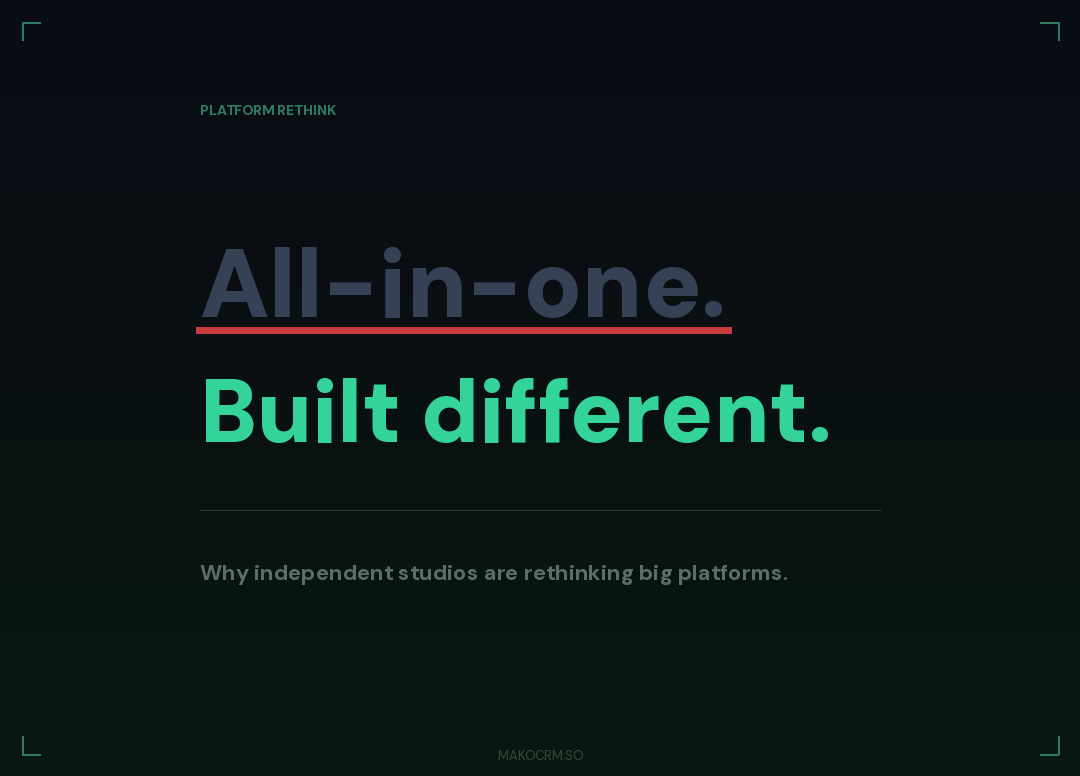 Why Studios Ditching All-in-One