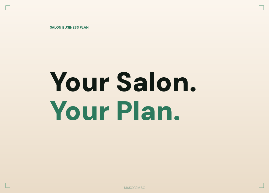 Salon Business Plan Template