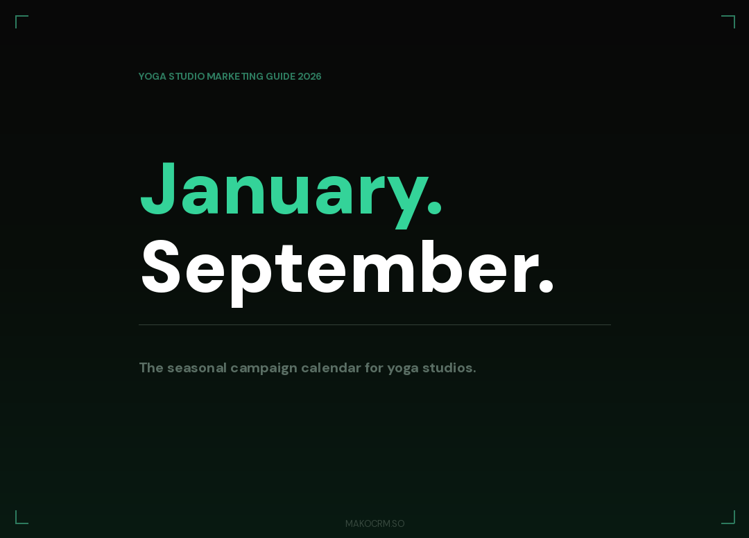 Yoga Studio Seasonal Campaign Calendar