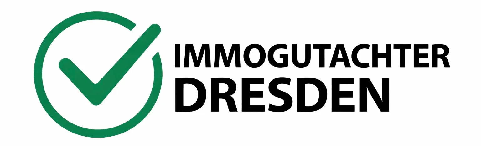 Logo von Immogutachter Dresden mit grünem Häkchen in einem Kreis neben dem Text.