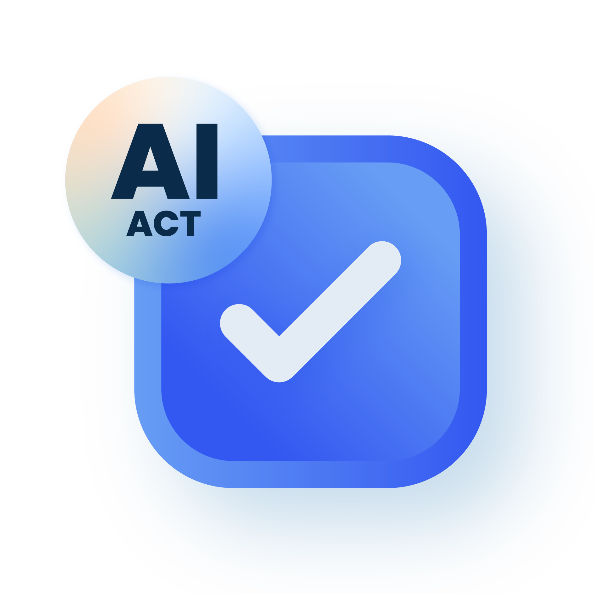 EU AI Act checklist icon with blue checkmark and AI Act label.