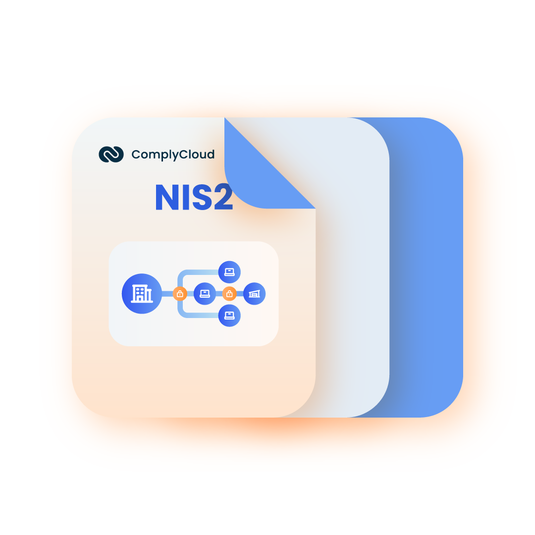 NIS2 compliance guide illustration focused on supply chain cybersecurity.