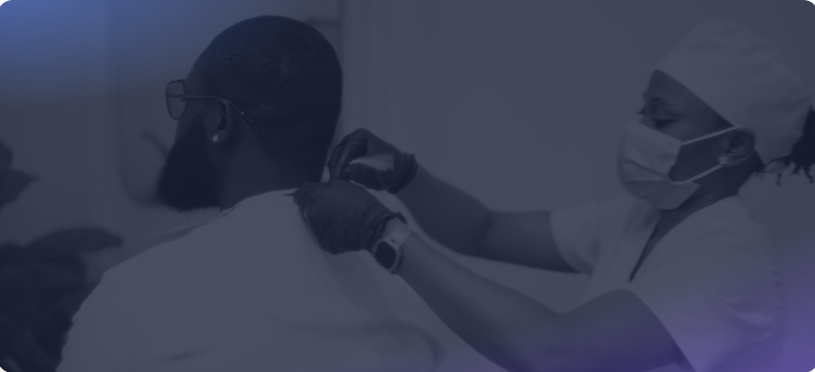patient putting on gown