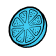 Blue lemon slice icon with eight segments on a transparent background.