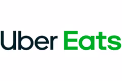 Uber Eats logo with 'Uber' in black and 'Eats' in green.