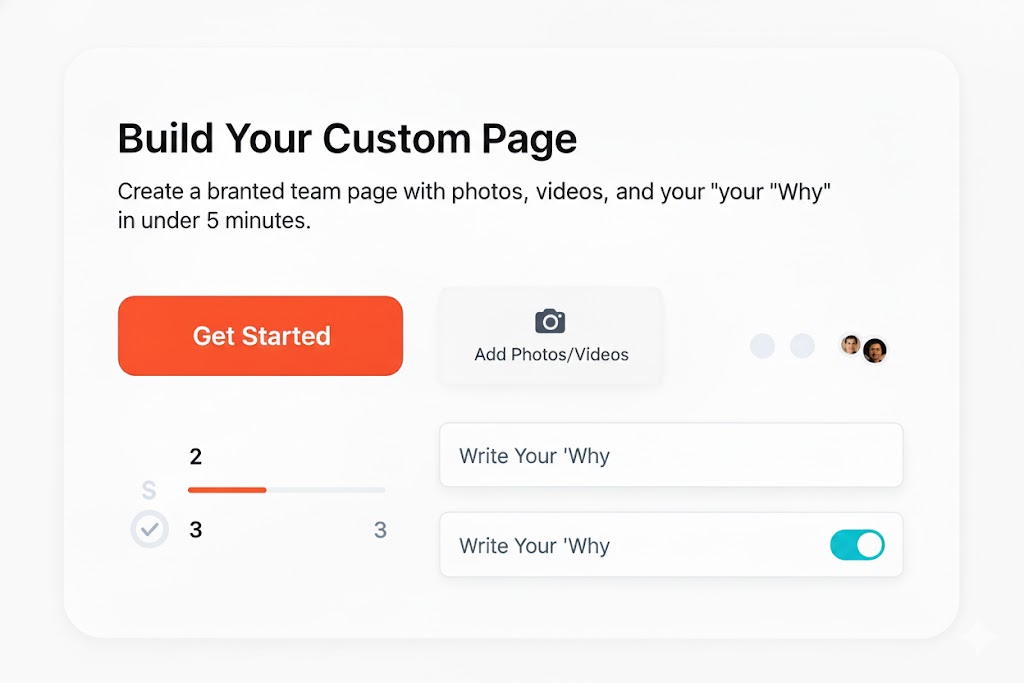 Custom Sports fundraising page
