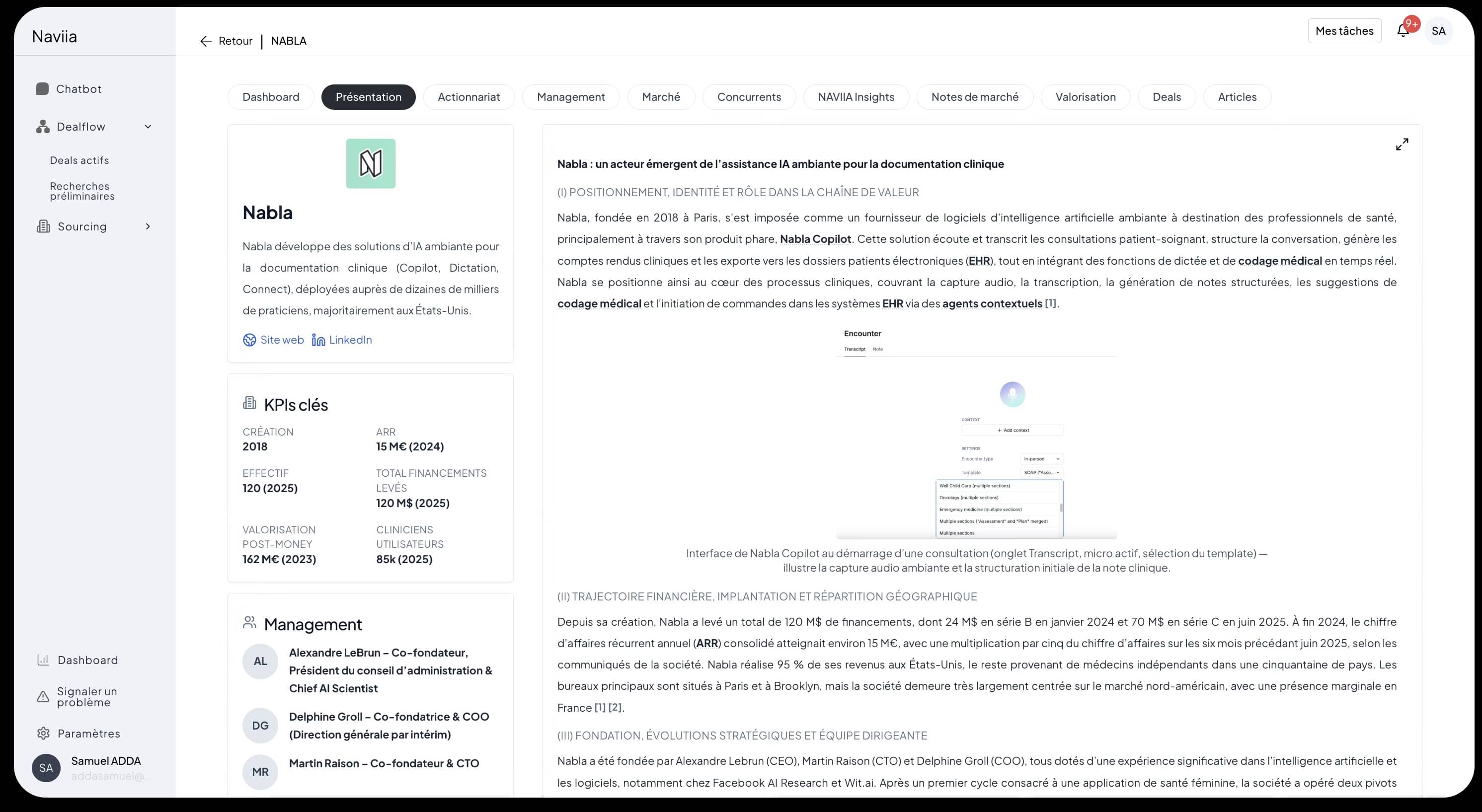 Naviia dashboard presentation