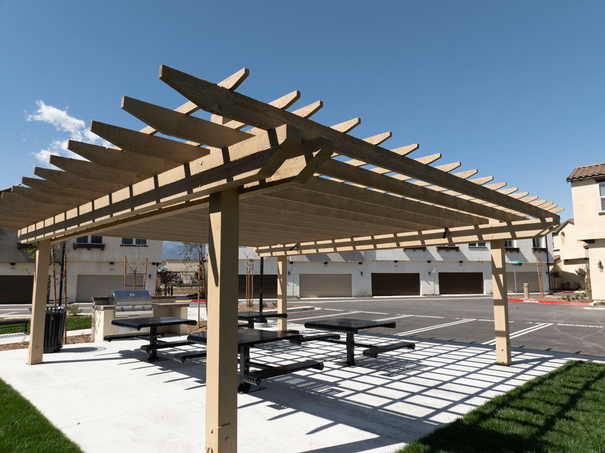 barbecue area with grill and picnic tables