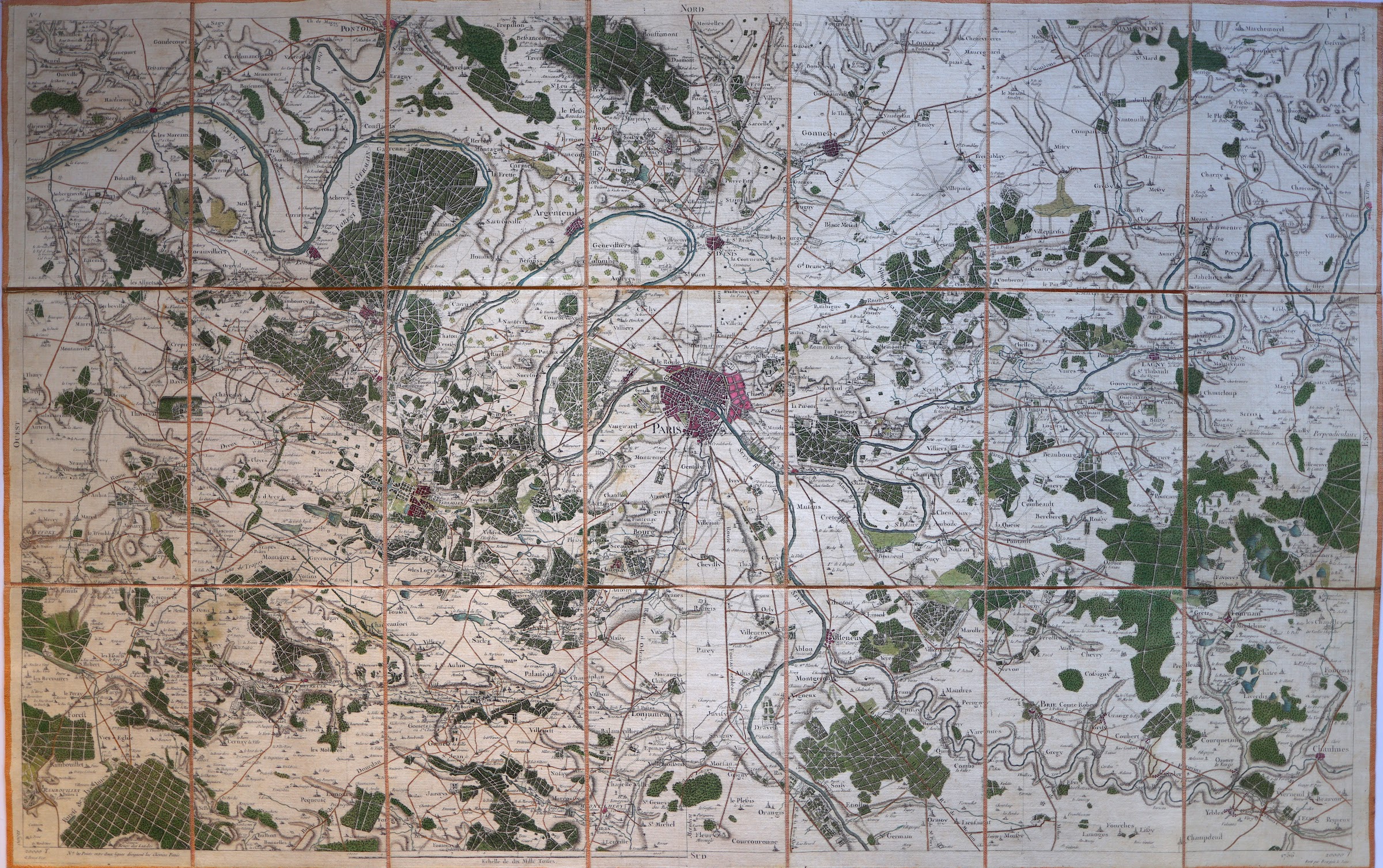 Sheet no. 1, Paris, hand water-coloured