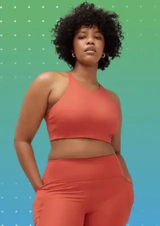 Girl in Coral Fitness Suit