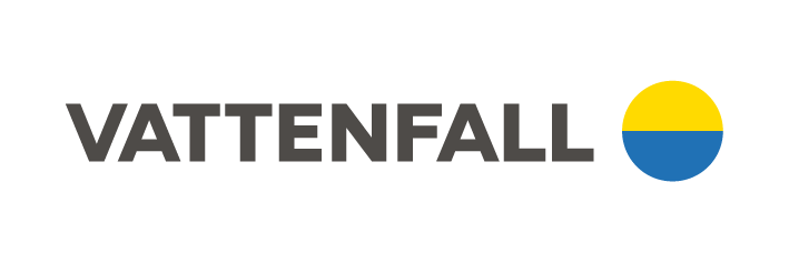 Vattenfall logo with yellow and blue circular graphic element