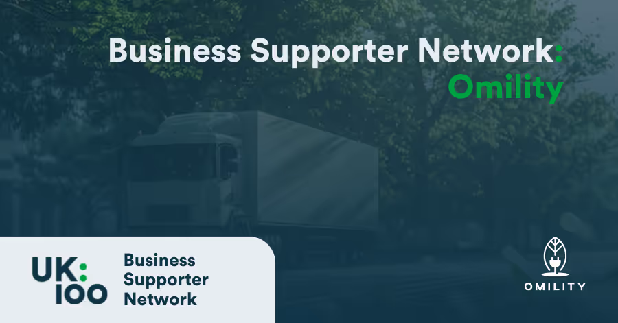 Business Supporter Network and Omility logos with truck in background