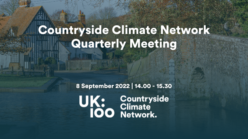 Countryside Climate Network Quarterly Meeting poster with historic building background