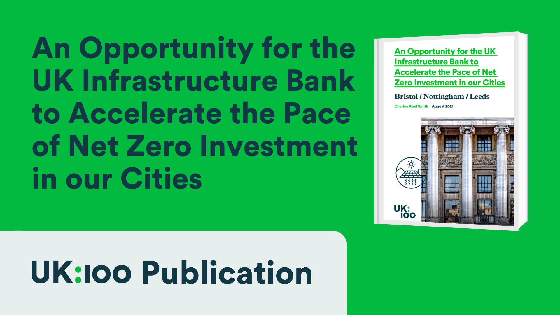 UK Infrastructure Bank publication on net zero investment in cities
