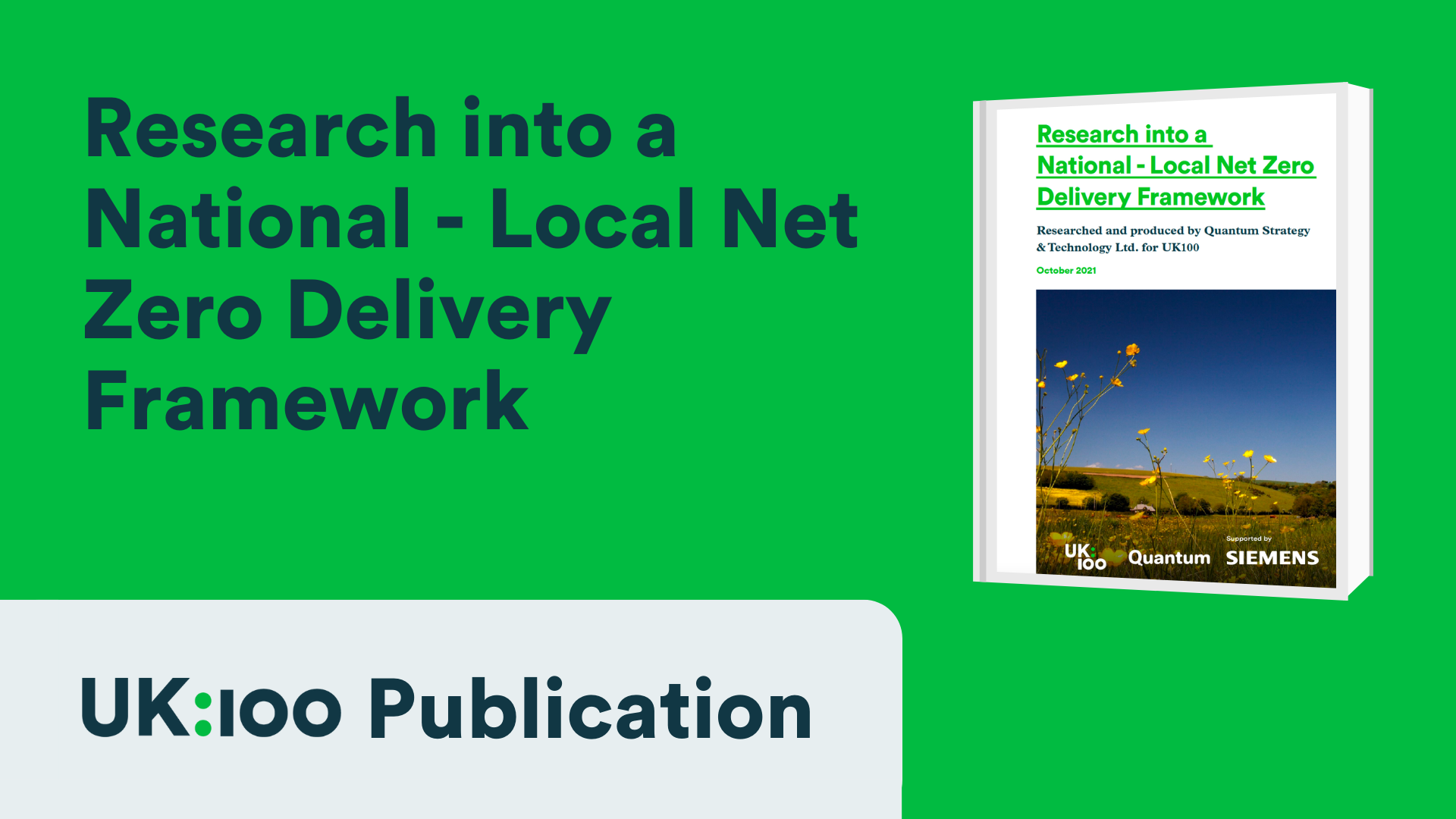 UK100 publication on National-Local Net Zero Delivery Framework
