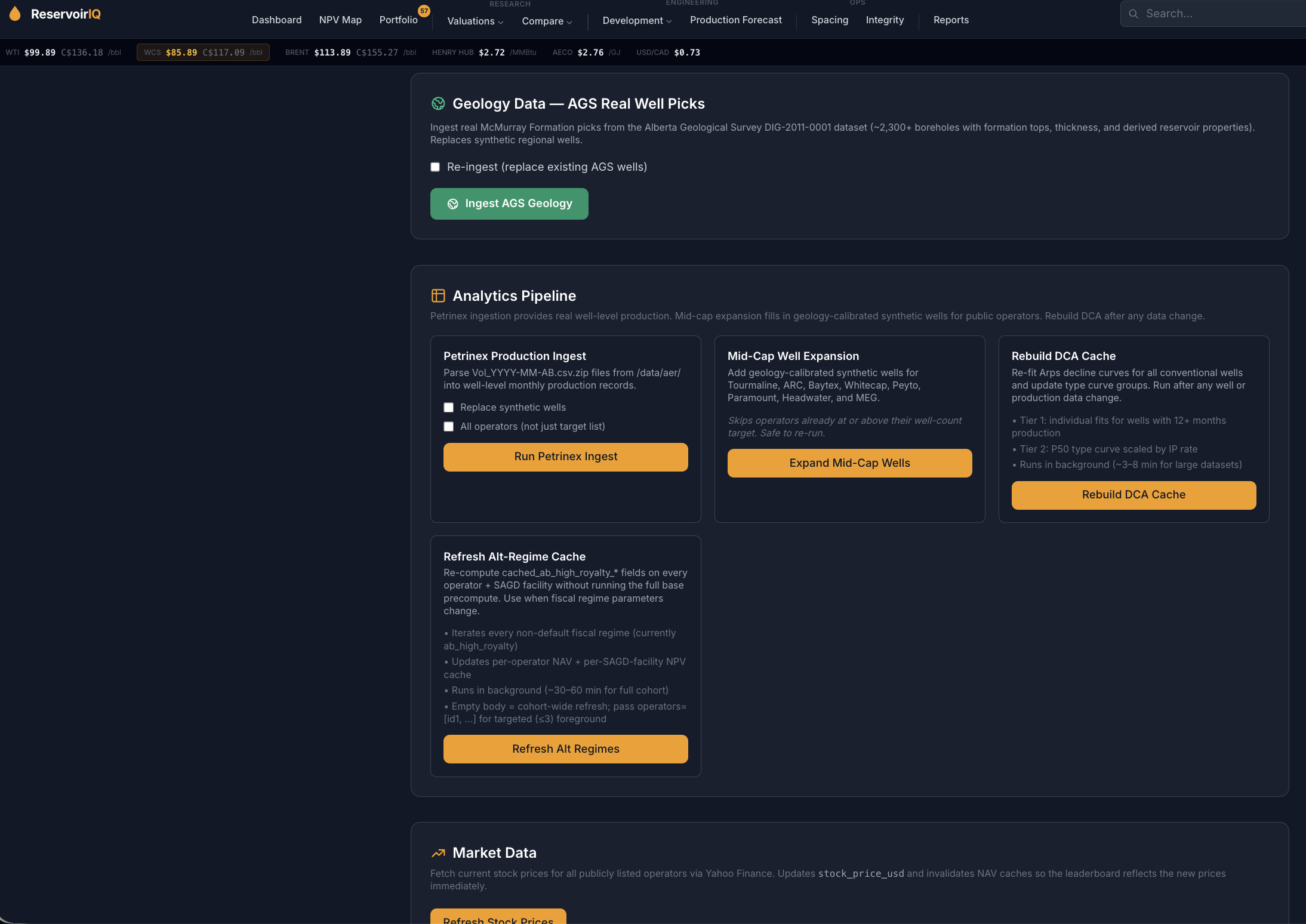 ReservoirIQ analytics pipeline transparency