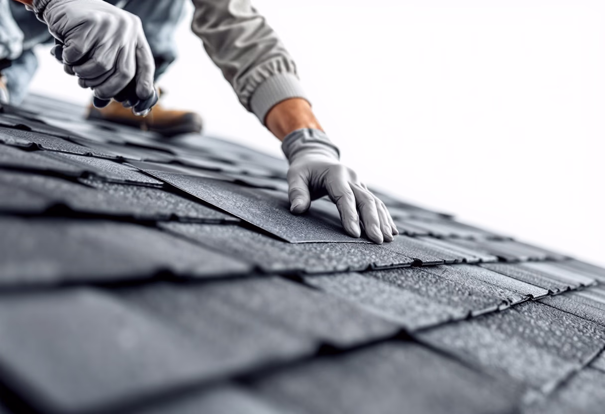 image of roofing contractor at work