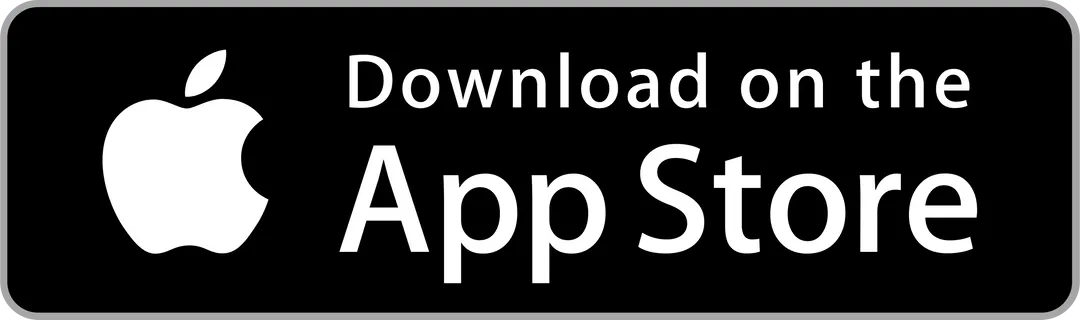 The image is a black rectangular button with rounded corners with a white border. The text "Download on the App Store" is displayed horizontally across the centre of the button in white capital letters. 