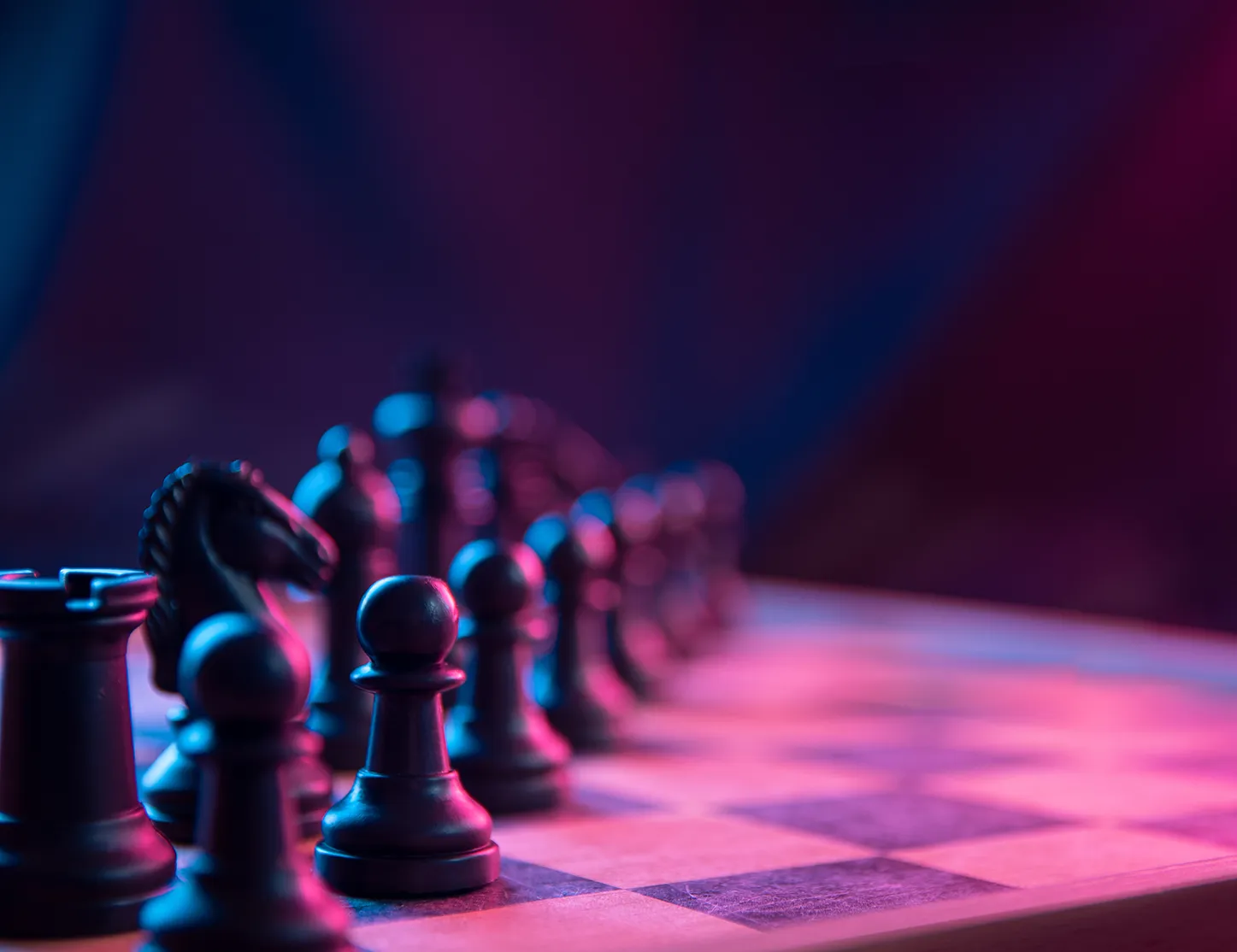 Chess pieces on a chessboard