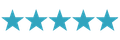 Five orange stars in a horizontal row representing a 5-star rating.