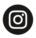 Instagram logo icon inside a black circle.