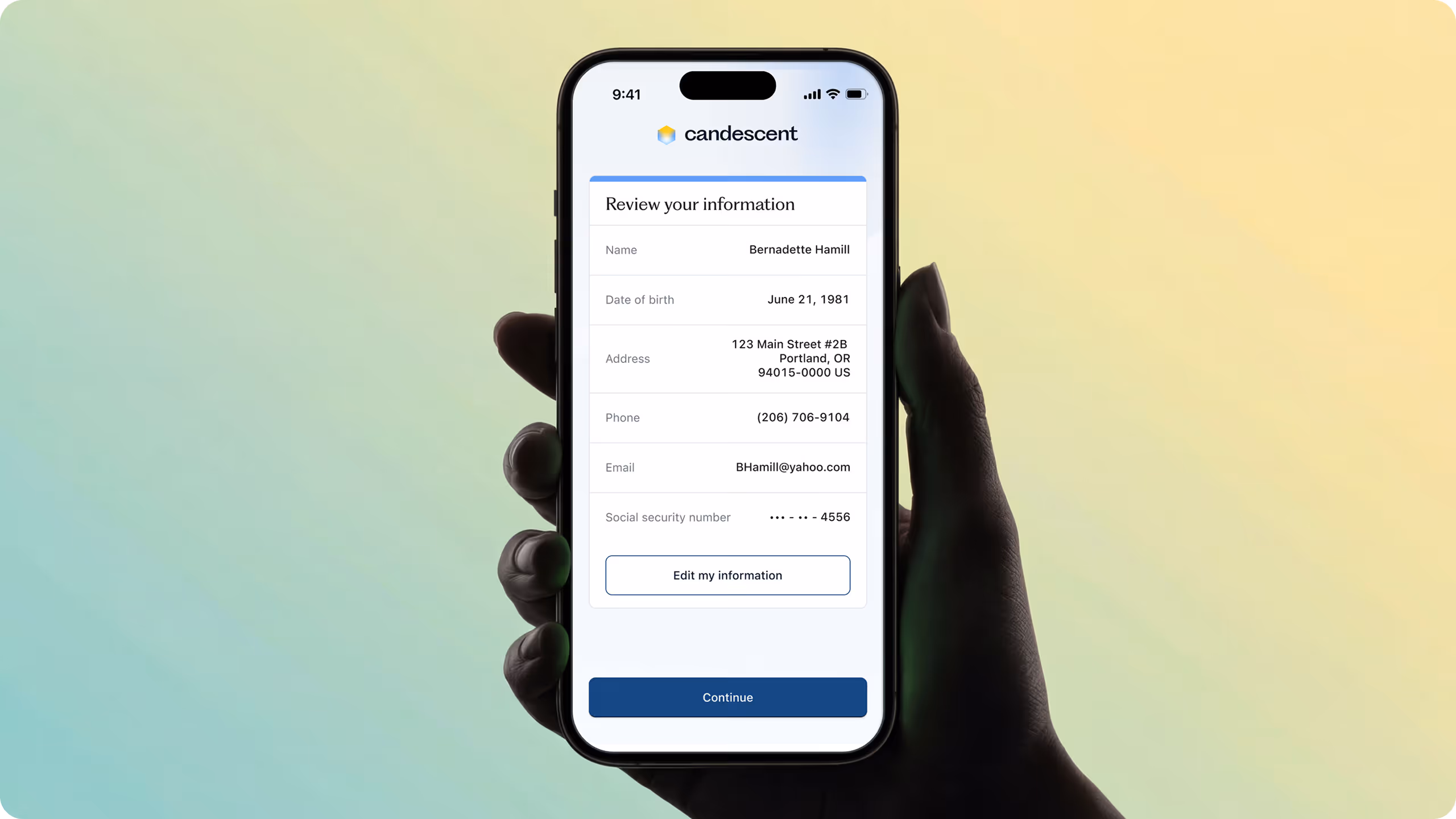 Candescent digital banking account information feature higlight