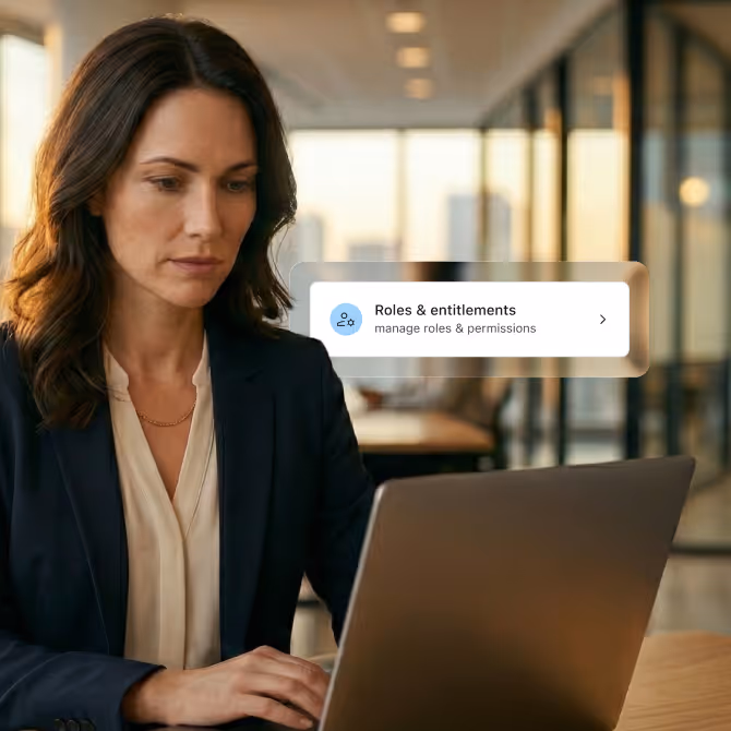 A woman using her laptop in the office