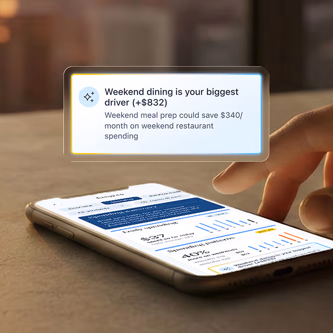 A phone showing the Candescent software dashboard