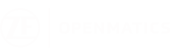 white logo of ZF OPENMATICS 