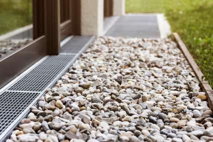 french drain with rock system