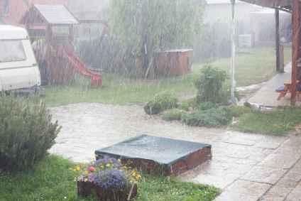 backyard raining