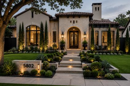 evergreen front house landscape design