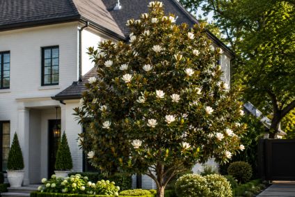 magnolia tree in frontyard