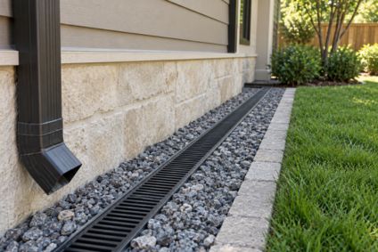French drain along the house foundation