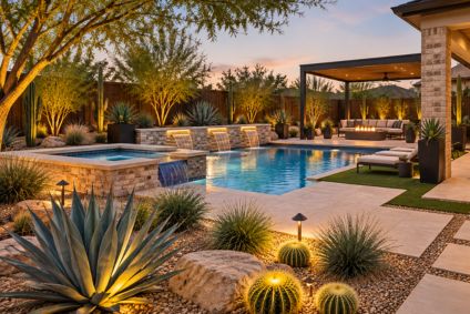 desert style backyard