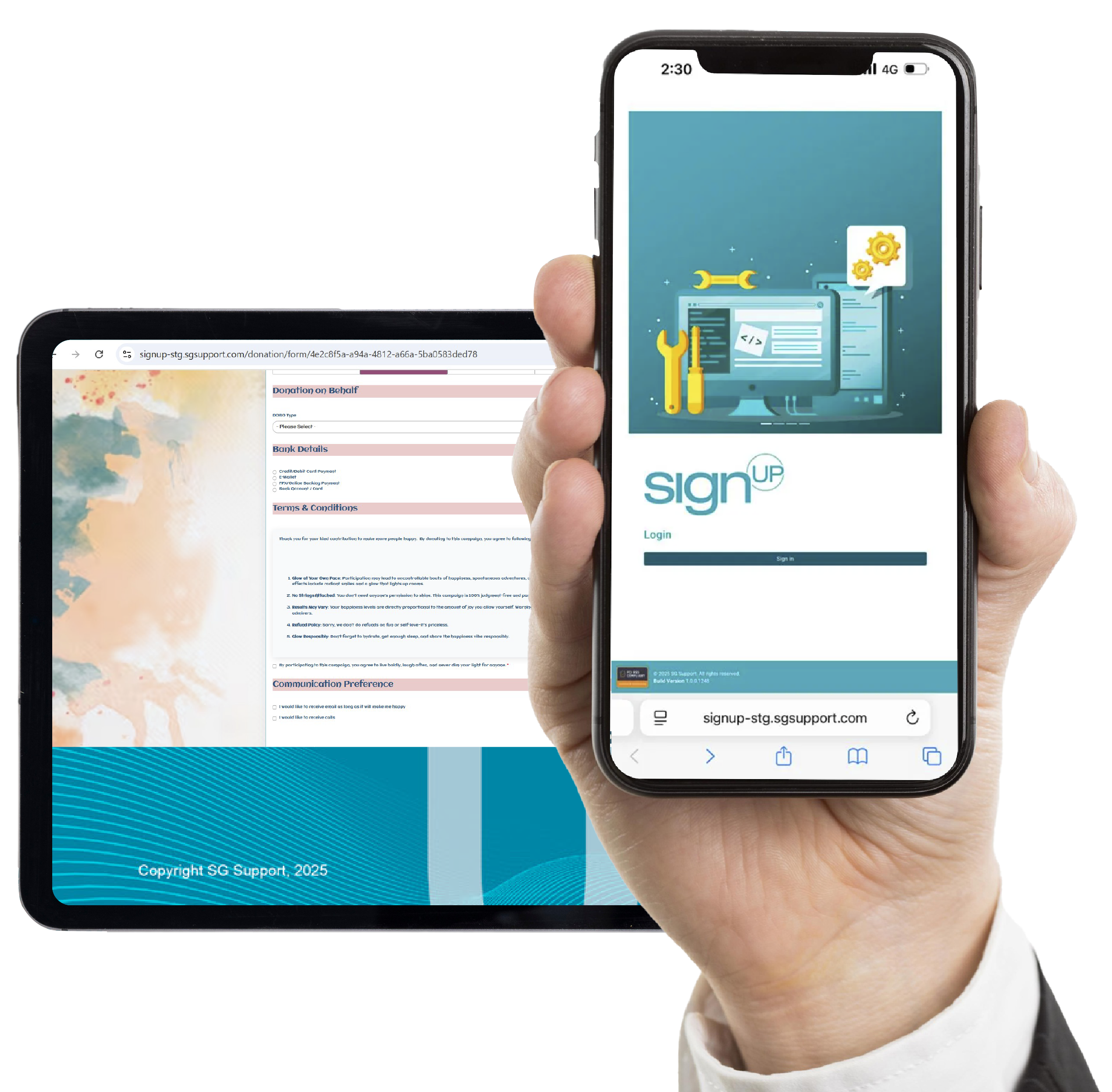 image of conservation team in action