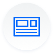 An illustration of a powerpoint slide, in a circular frame