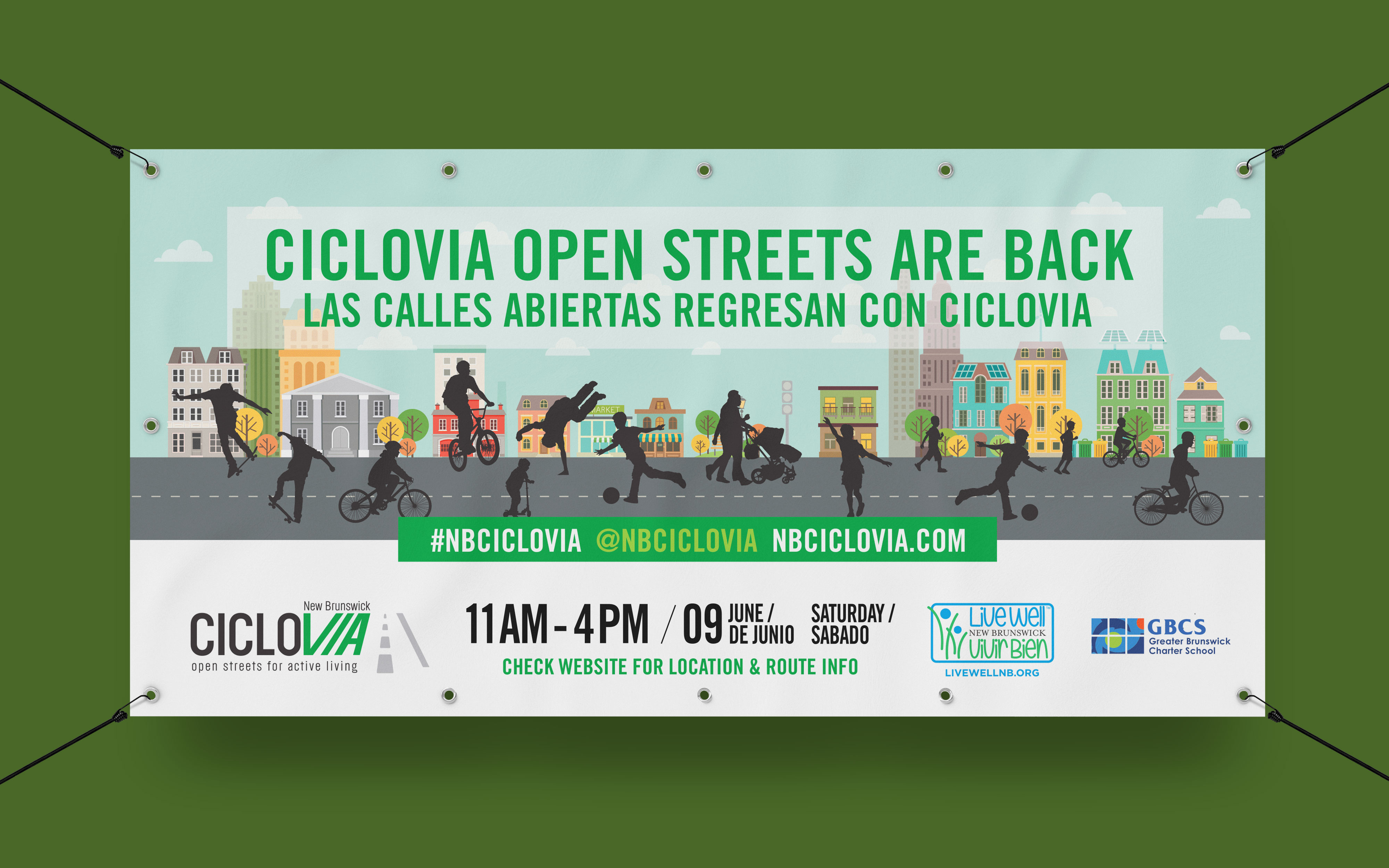 New Brunswick Ciclovia street banner