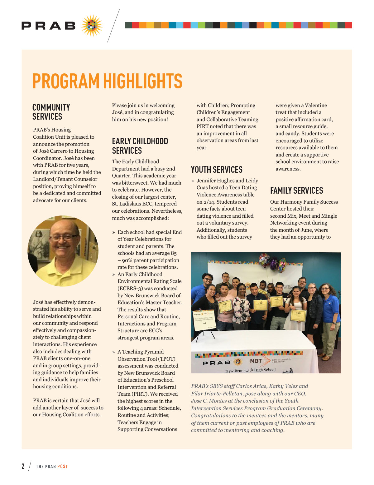 PRAB staff newsletter page